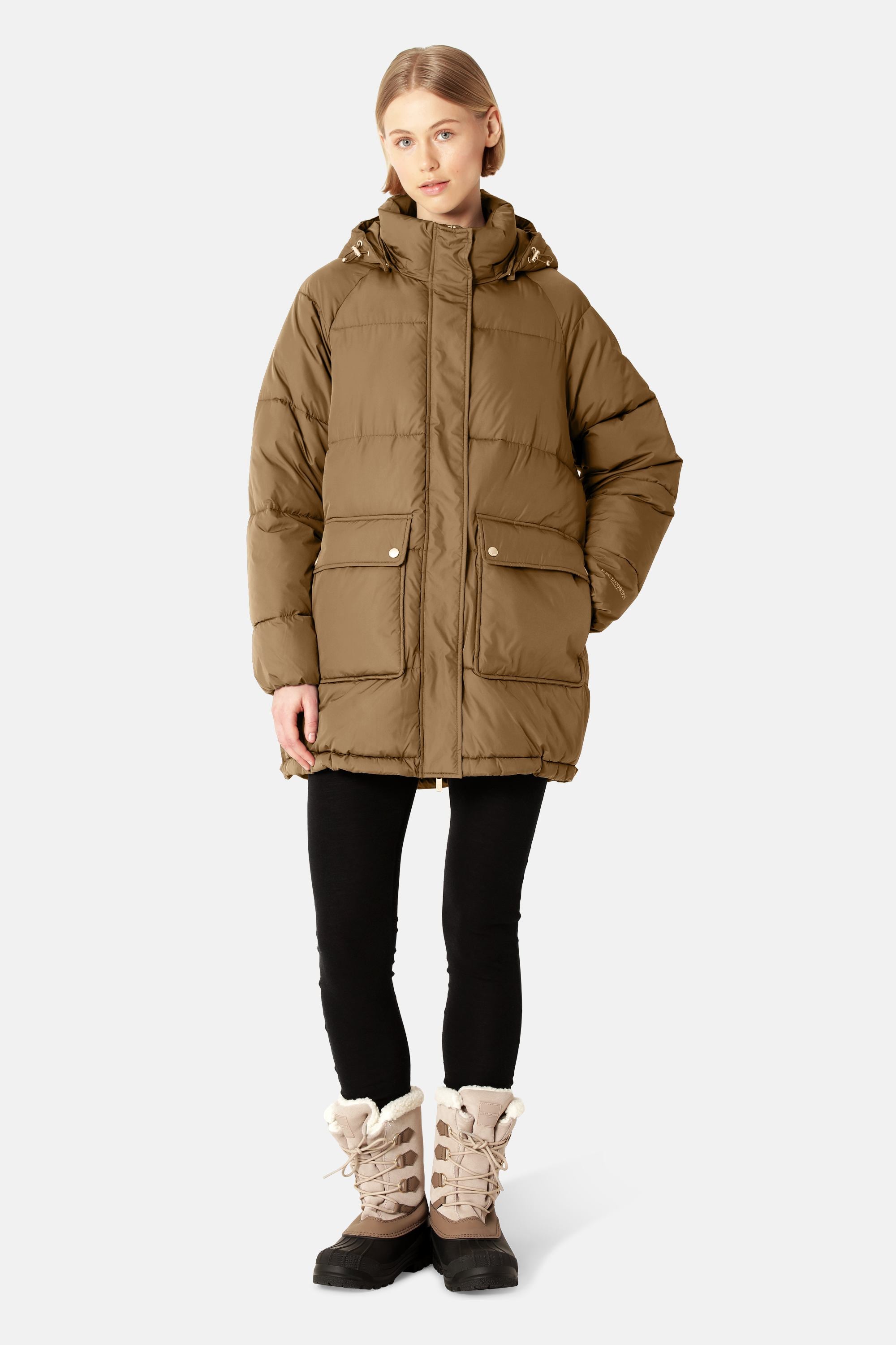 Oversized Padded Coat - Mocca